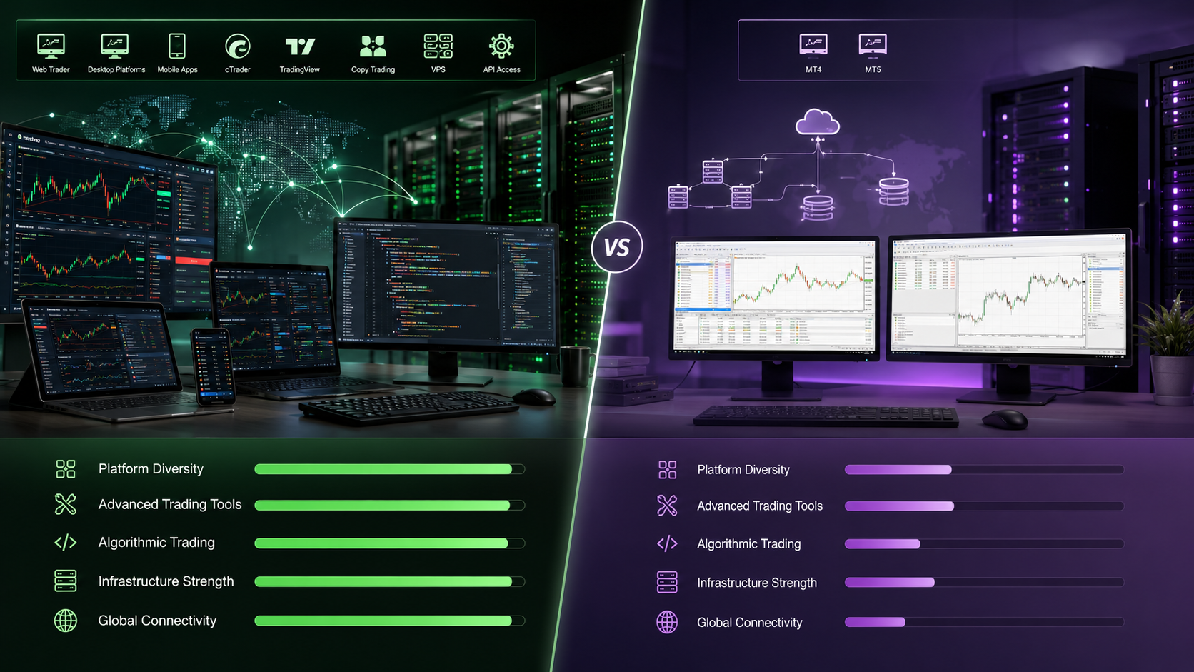 IC Markets vs Fusion Markets platform and infrastructure comparison