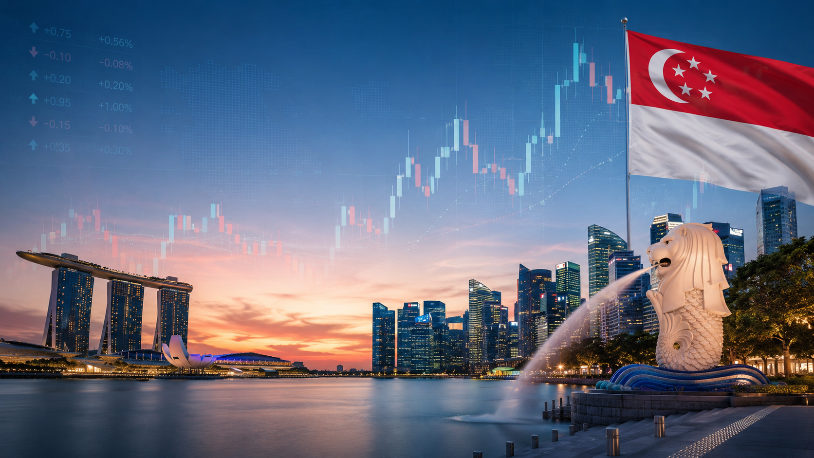 Best forex brokers in Singapore 2026 with Marina Bay skyline and trading charts
