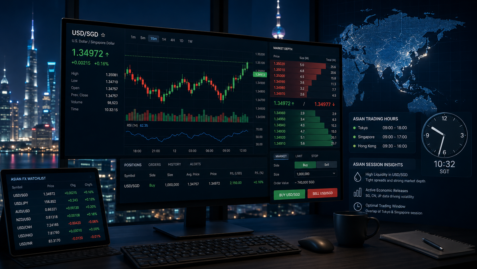 USD SGD forex trading platform during Asian market hours Singapore